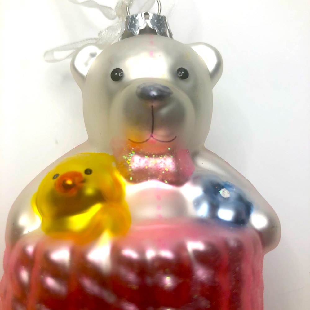 Beautiful baby’s 1st Christmas blown glass ornament.